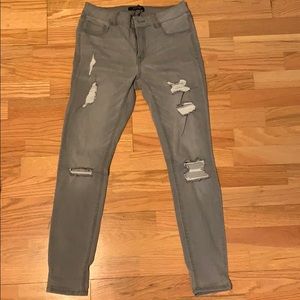 Refuge Grey Washed Ripped Jeans